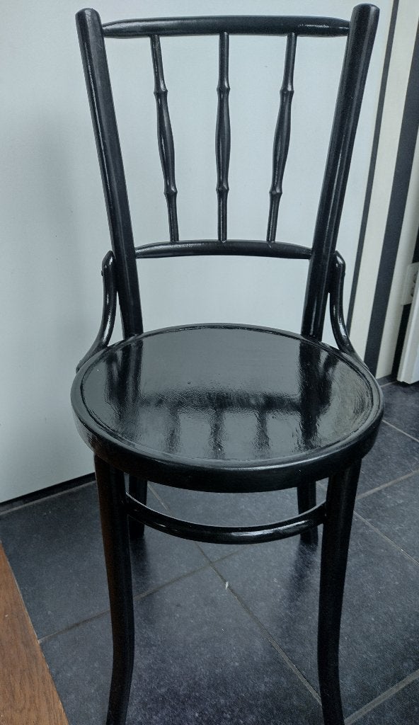 Thonet style vintage stoel zwart eetkamerstoel bistro, Ophalen, Gebruikt, Zwart, Landelijk