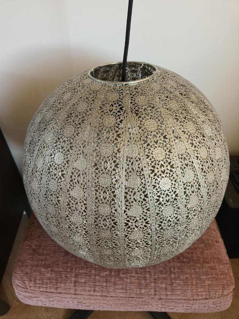 GAMMA hanglamp Aisha zilver Ø40cm, Ophalen of Verzenden, Zo goed als nieuw, Metaal