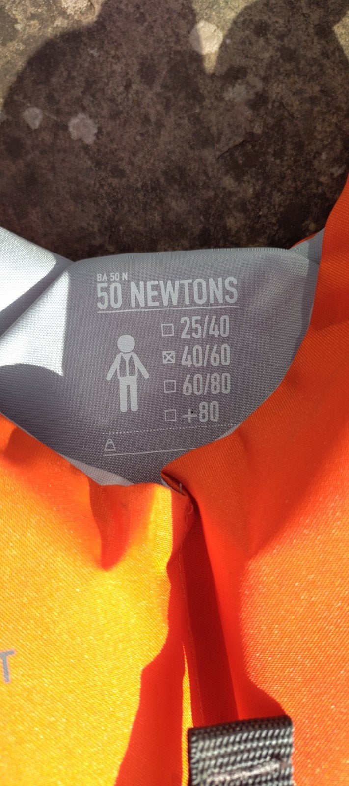 ITIWIT Zwemvest 50 Newton - Oranje (40-60 kg), Ophalen of Verzenden, Zo goed als nieuw