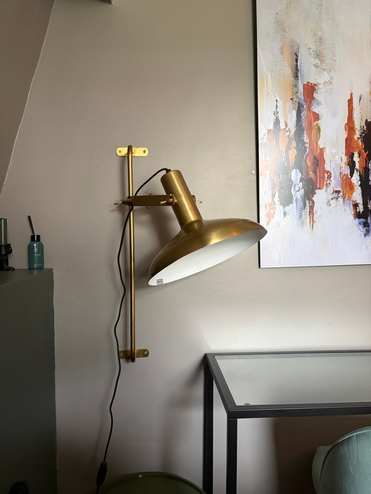 Dutchbone Karish Messing Wandlamp - Verstelbaar & Stijlvol, Nieuw, Verstelbaar, Metaal, Wandlamp