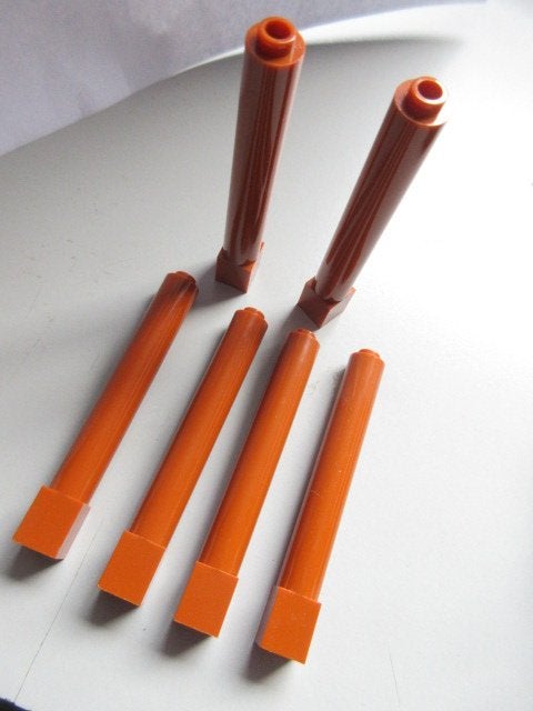 nr. 9316, 6 Pilaren 1x1x6, dark orange., Ophalen of Verzenden, Zo goed als nieuw, Losse stenen, Lego
