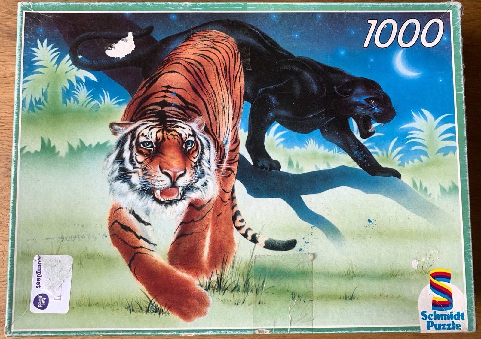 Schmidt Puzzel 1000 stukjes Tijger en Panter, Ophalen of Verzenden, 500 t/m 1500 stukjes, Gebruikt, Legpuzzel