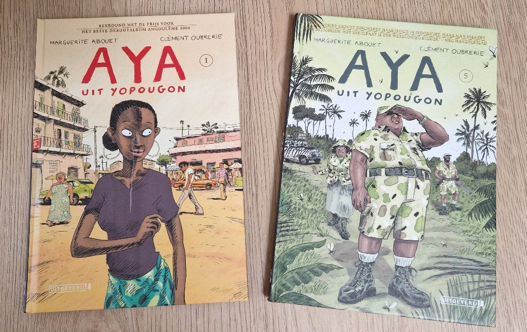 Aya uit Yopogon boek 1 & 5 HC GN Abouet & Oubrerie set, Meerdere stripboeken, Ophalen of Verzenden, Zo goed als nieuw