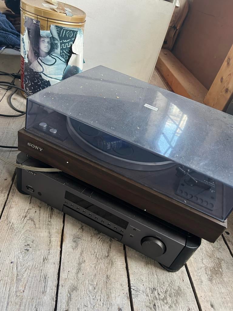 Sony PS-1150 Platenspeler - Vintage Houtnerf Design, Ophalen, Gebruikt, Platenspeler, Sony