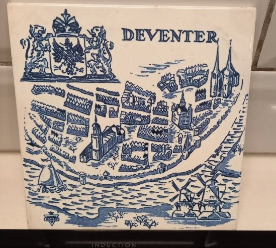 antieke Delfts blauwe tegel Deventer Zenith Gouda, ca. 1935, Antiek en Kunst, Ophalen of Verzenden
