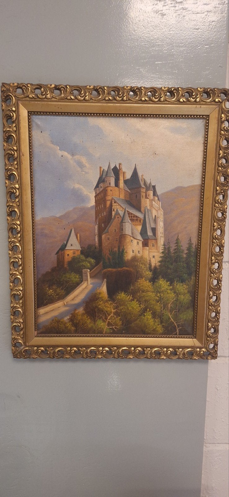 Schilderij Kasteel Eltz, 30x39cm, in goede staat, Ophalen of Verzenden