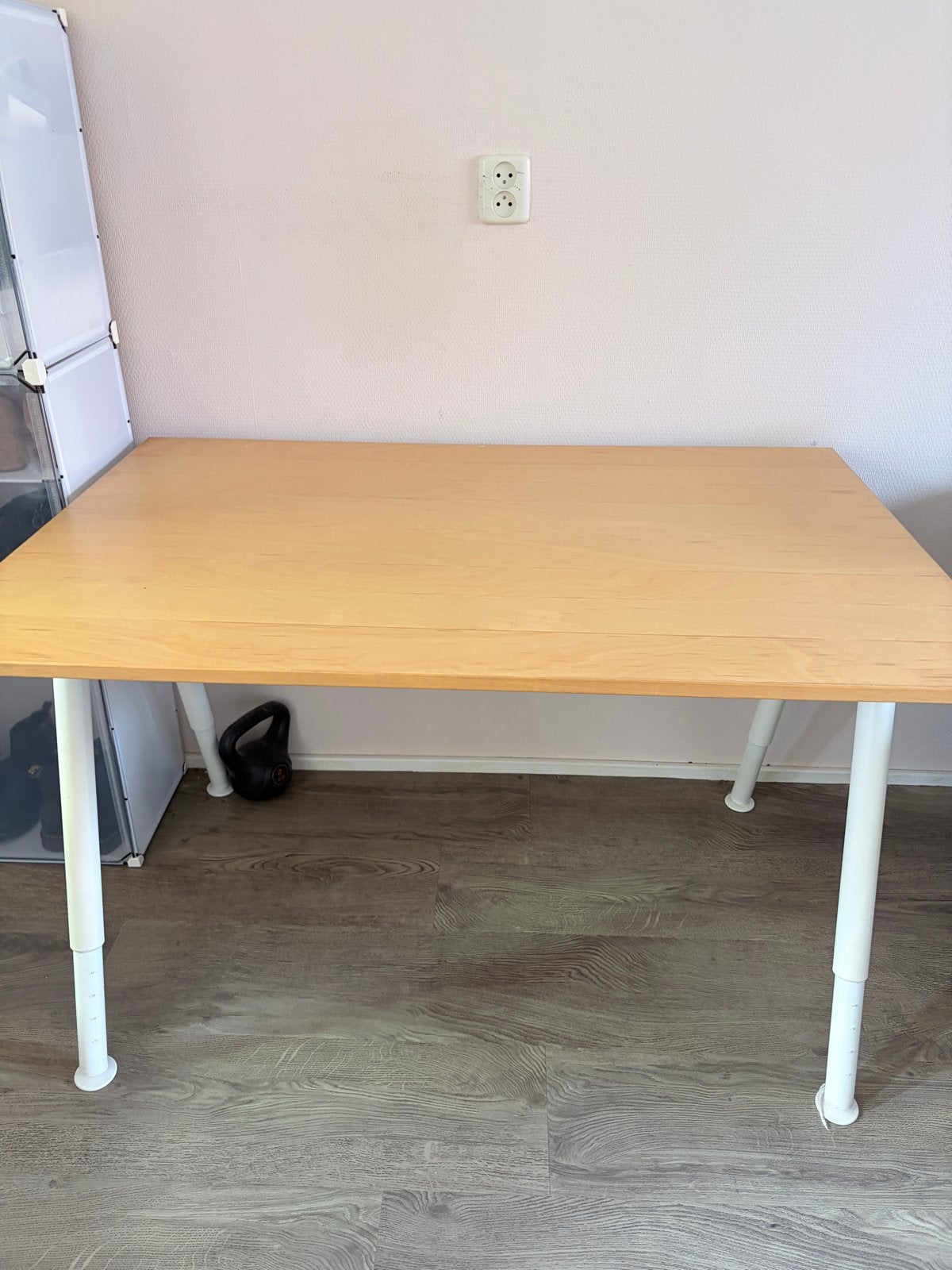 Bureautafel te koop – in hoogte verstelbare poten, Ophalen, Gebruikt, 120 cm, In hoogte verstelbaar
