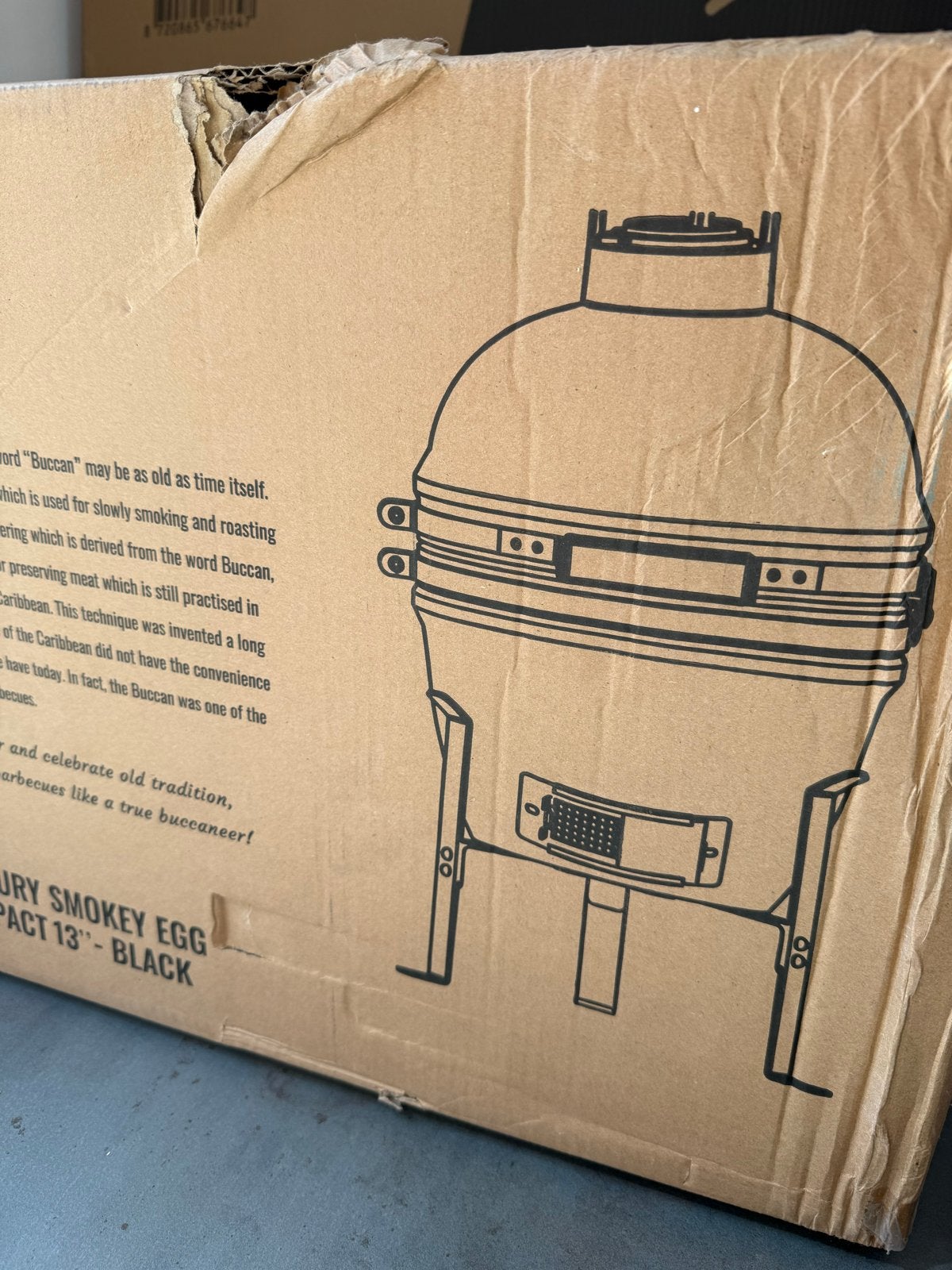 Buccan BBQ Kamado Sunbury Smokey Egg Compact 13" - Zwart, Ophalen of Verzenden, Nieuw