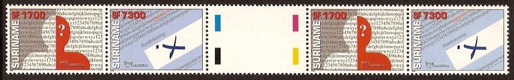 Suriname 1170/1BP postfris UPAEP Brugpaar 2002, Ophalen of Verzenden, Postfris