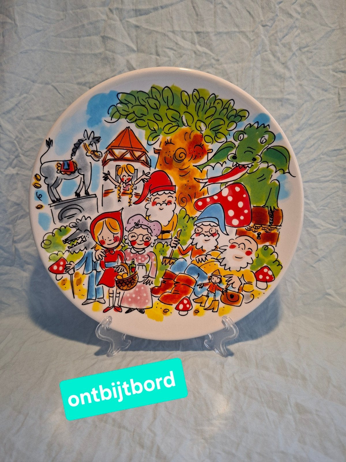 blond Amsterdam Efteling ontbijtbord, Ophalen of Verzenden, Zo goed als nieuw, Aardewerk, Bord(en)