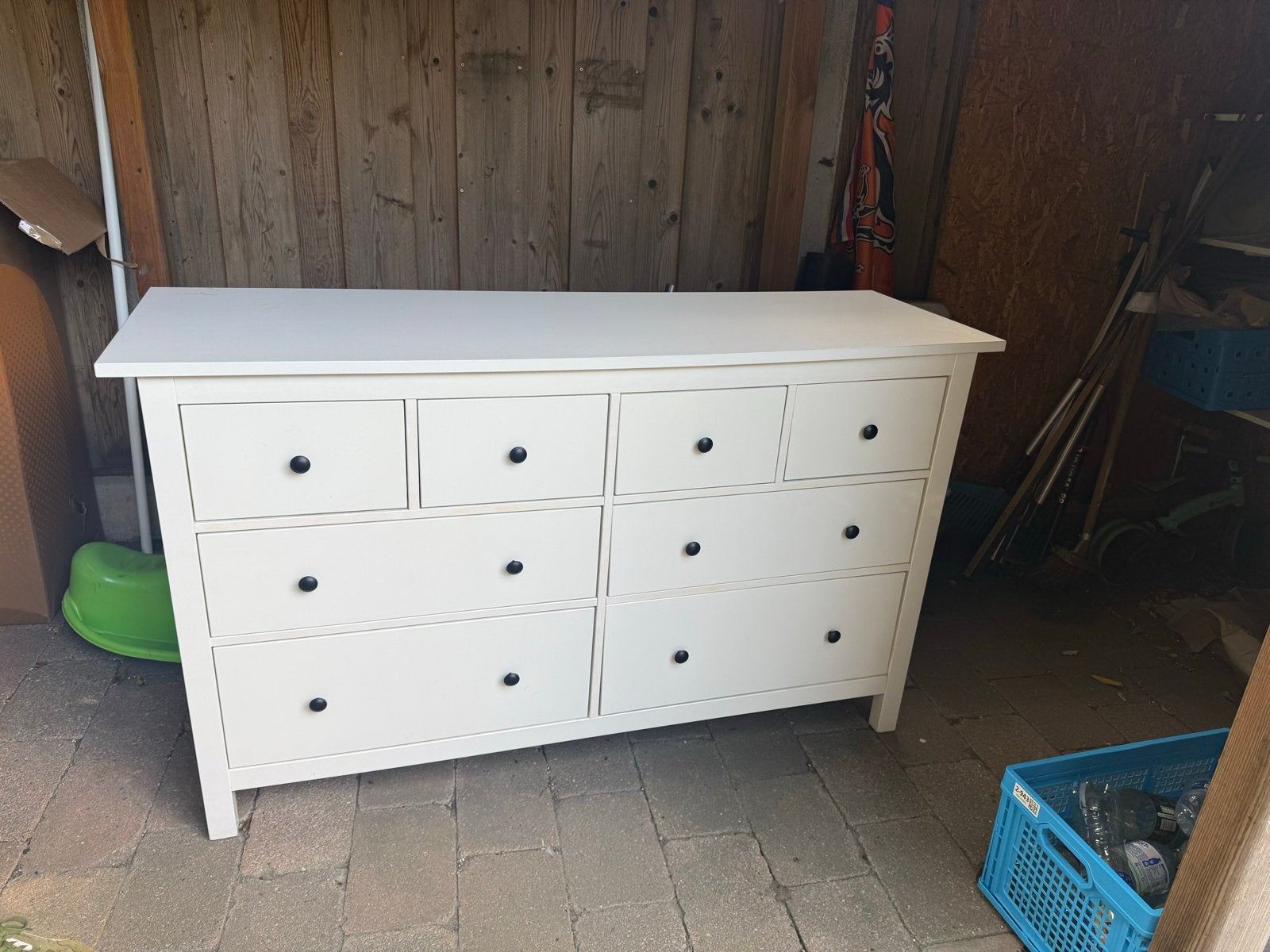Hemnes (Ikea) Witte ladekast met 8 laden - Zo goed als nieuw, Huis en Inrichting, 100 tot 150 cm, 5 laden of meer, Ophalen of Verzenden