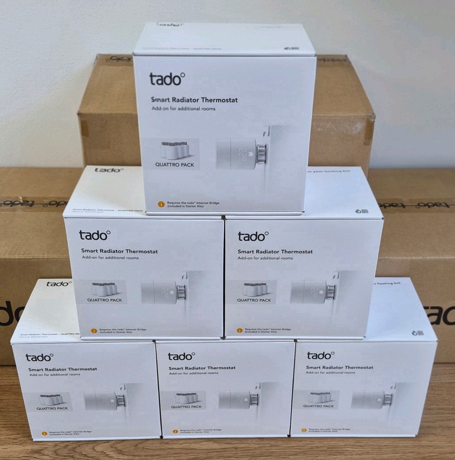 Tado V3+ Radiator thermostaatknop smart Quattro pack NIEUW!, Doe-het-zelf en Verbouw, Ophalen of Verzenden, Slimme thermostaat