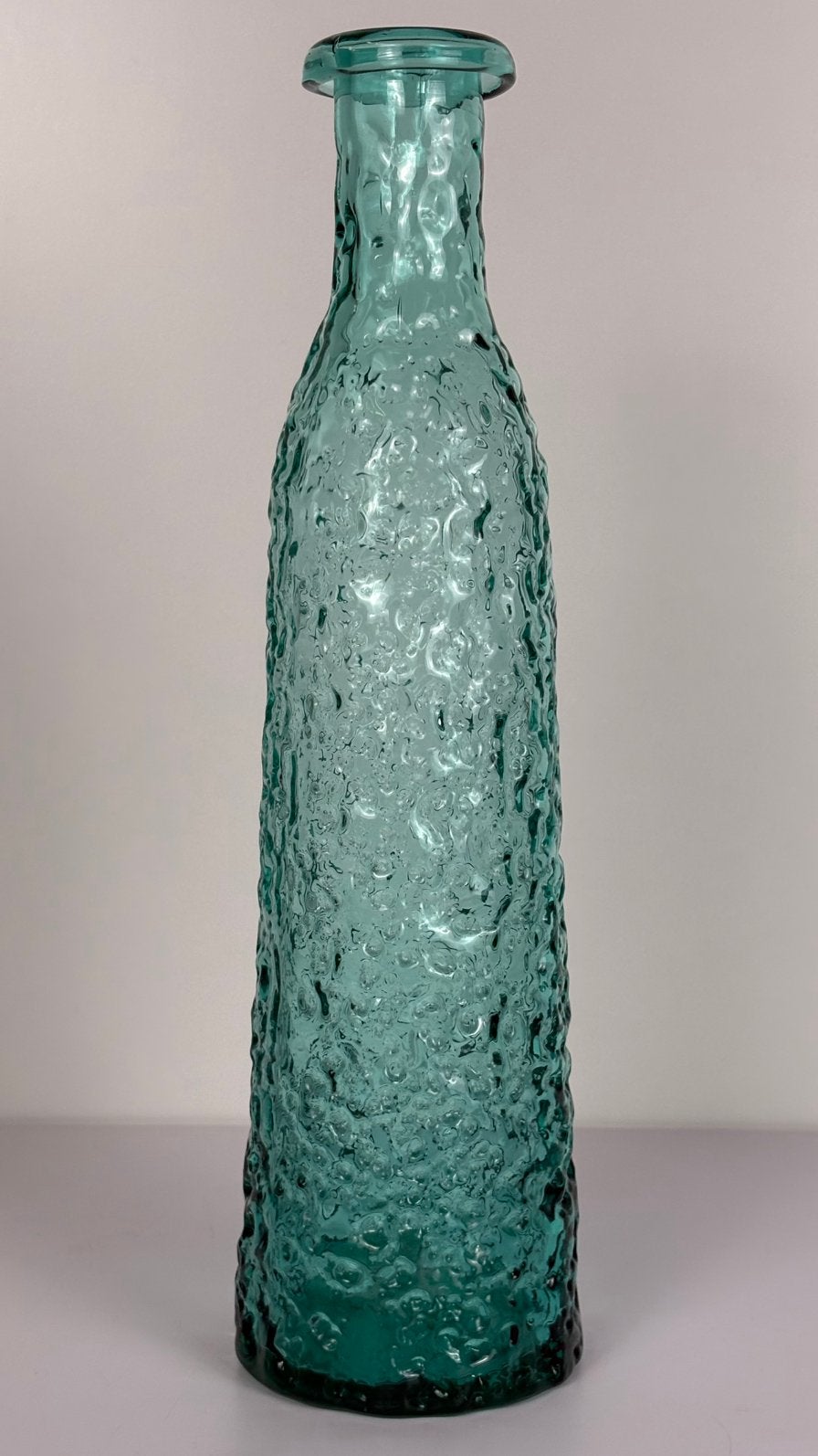 Vintage Italiaans design Empoli genie karaf fles groen blauw, Ophalen