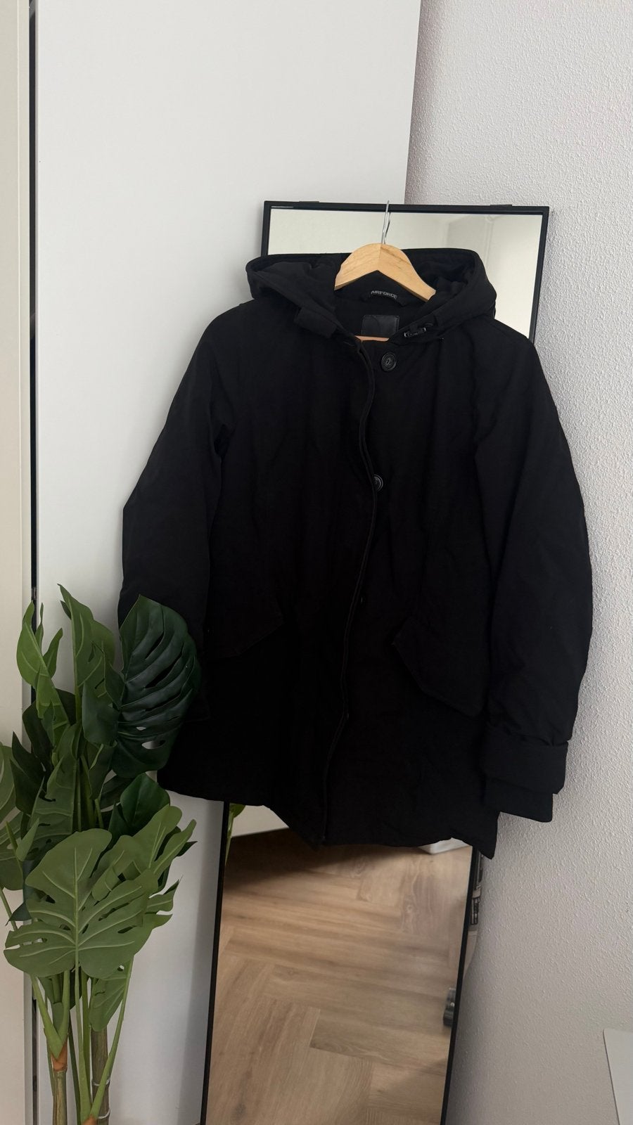 Airforce winterjas zwart, maat M, Ophalen of Verzenden, Gedragen, Maat 38/40 (M), Zwart