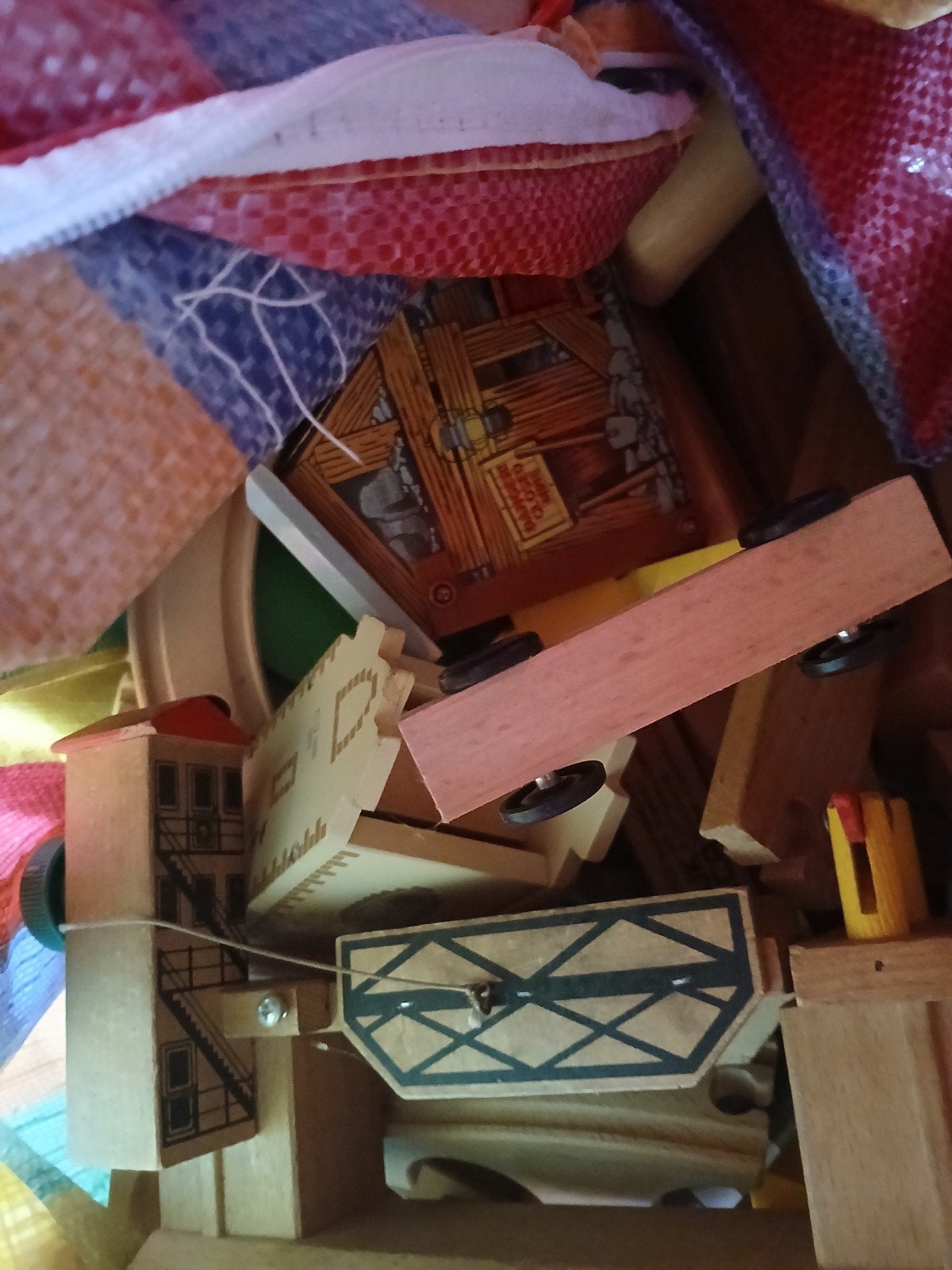 houten treinrails, Ophalen, Gebruikt