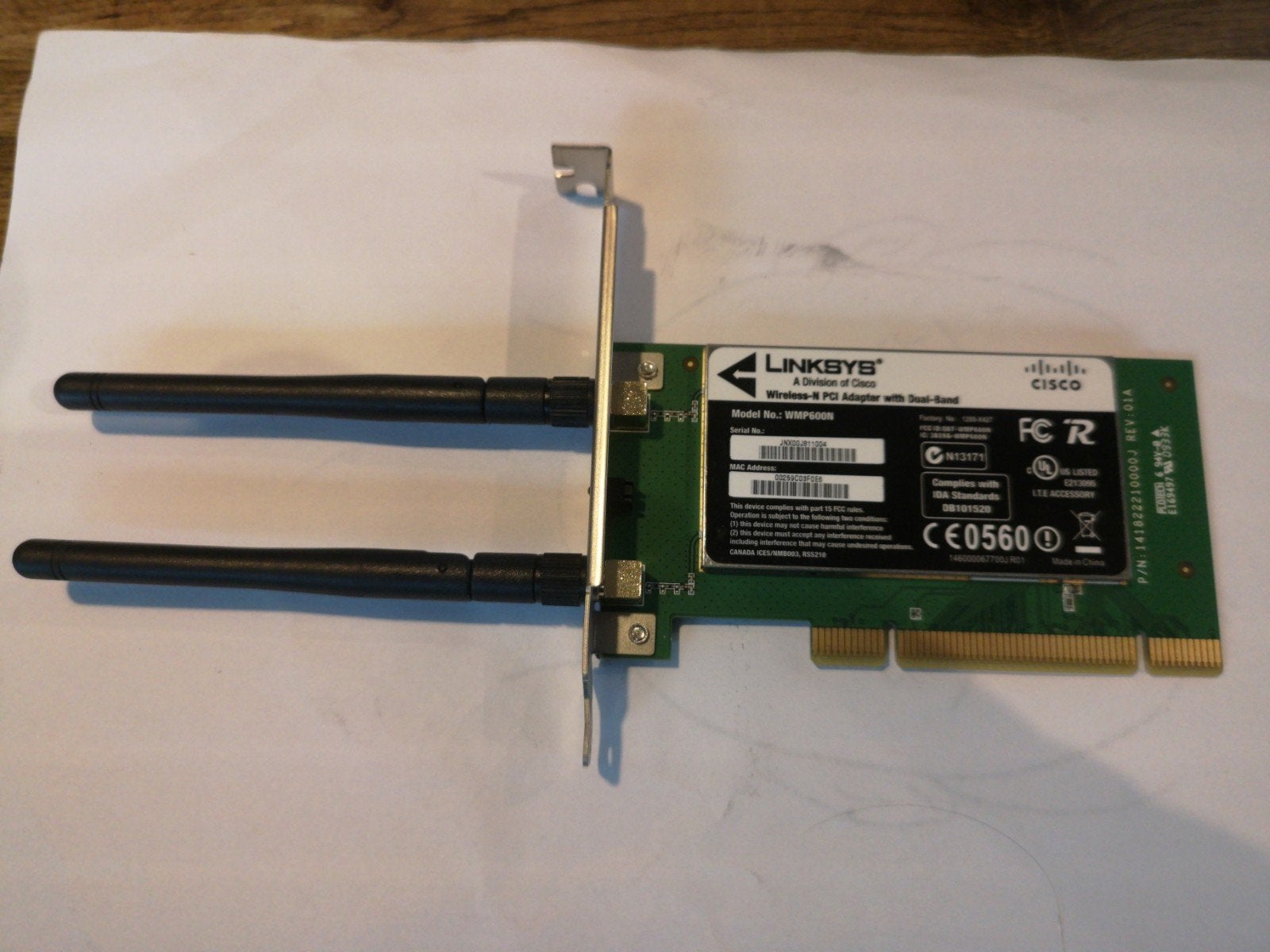 Linksys WMP600N Wireless-N PCI Adapter met Dual-Band, Ophalen of Verzenden, Gebruikt, Intern, Linksys