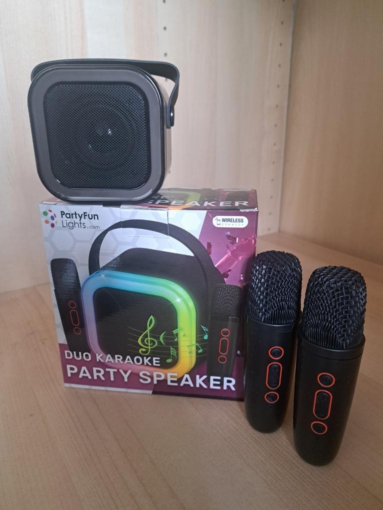 Duo Karaoke Party Speaker met 2 Microfoons - Nieuw!, Ophalen of Verzenden, Nieuw, Complete set