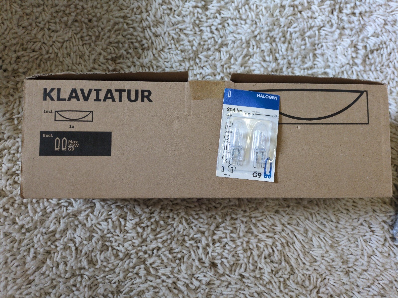 IKEA KLAVIATUR wandlamp/plafondlamp, wit, G9, max 25W, Wit, Nieuw, IKEA, Modern