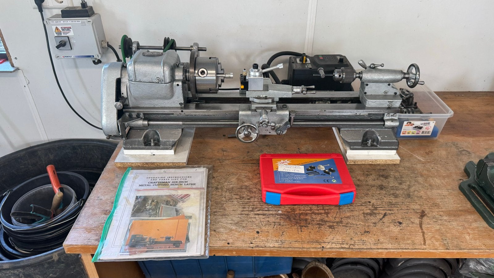 Triton Junior / Craftsman 6” Metaaldraaibankje met accessoir, Ophalen, Gebruikt, Metaaldraaibank, Minder dan 500 mm