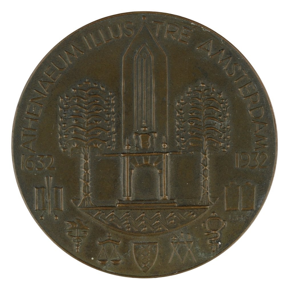 Dubbel VPK 1932 Bertus Sondaar : Athenaeum Illustre, Verzenden, Brons, Nederland