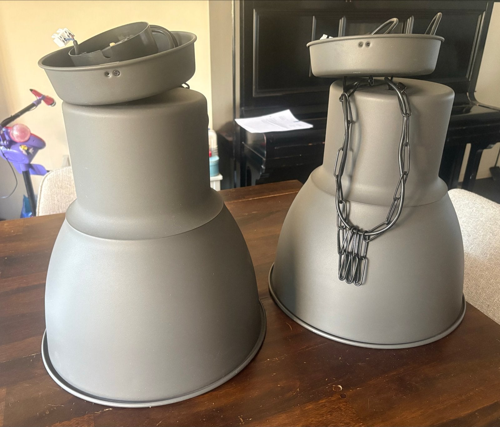 IKEA Hektar hanglampen - Set van 2 grijs, Ophalen, Zo goed als nieuw, Metaal, Ikea Industrieel