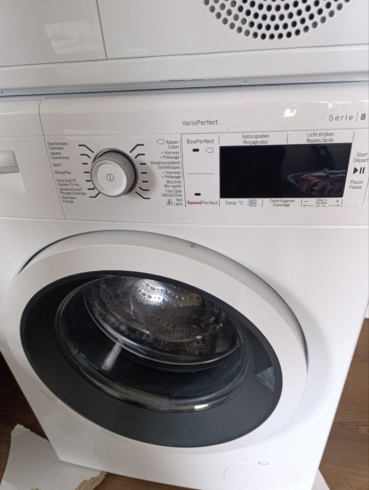 Bosch Serie 8 Wasmachine & Serie 4 Droger Set, Ophalen, 1200 tot 1600 toeren, 8 tot 10 kg, Zo goed als nieuw