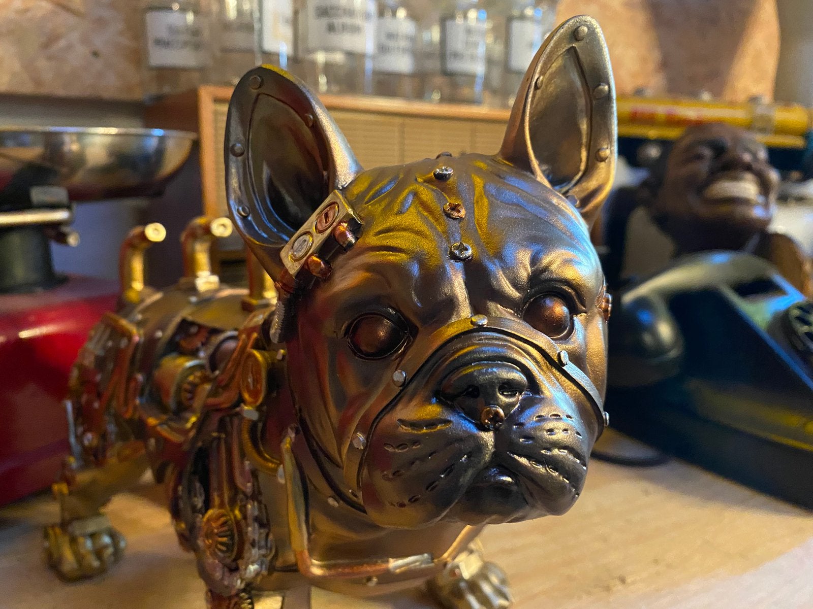 Steampunk franse Bulldog, Verzamelen, Ophalen of Verzenden, Zo goed als nieuw, Dier