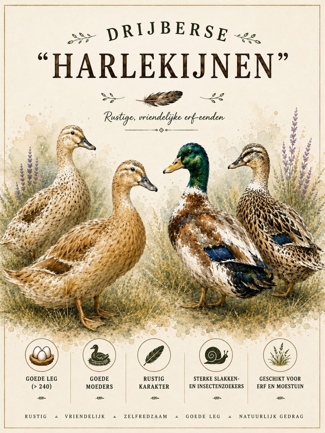 Drijberse "Harlekijnen" - top erf eend, Dieren en Toebehoren, Pluimvee, Meerdere dieren, Eend