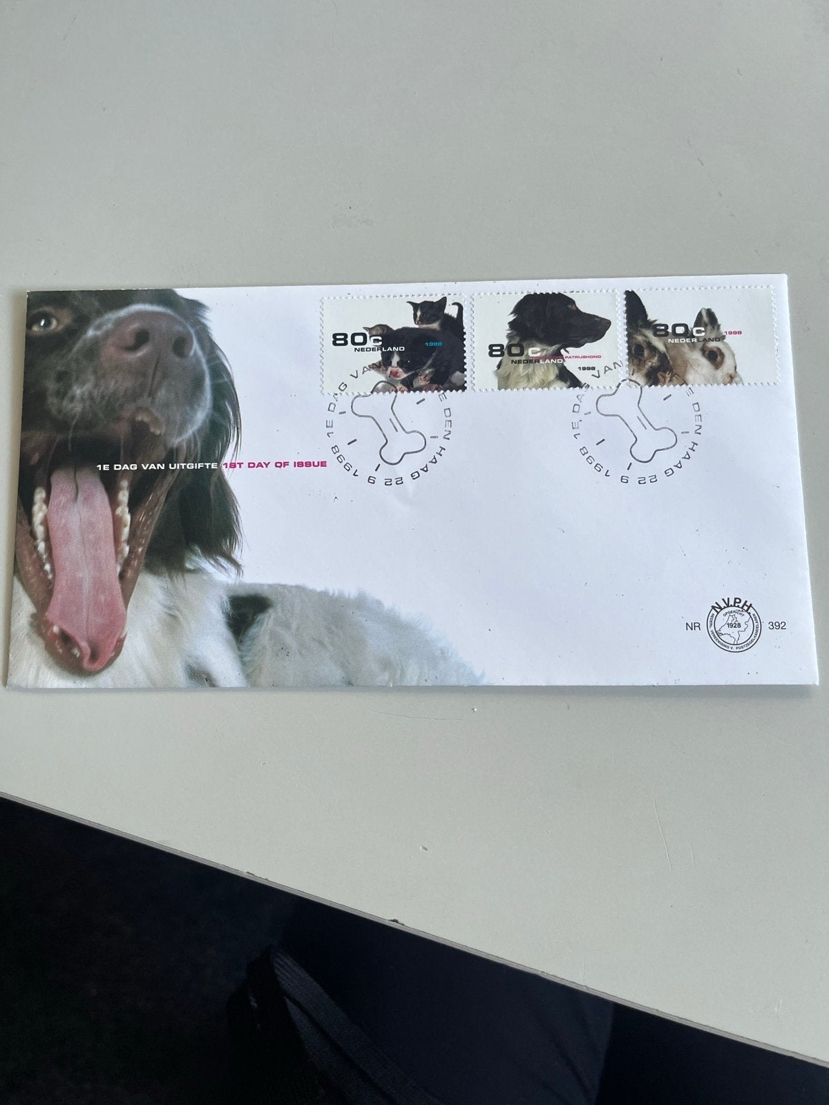 Eerste Dag Envelop Hondenpostzegels 1998, Ophalen of Verzenden, Onbeschreven, Nederland