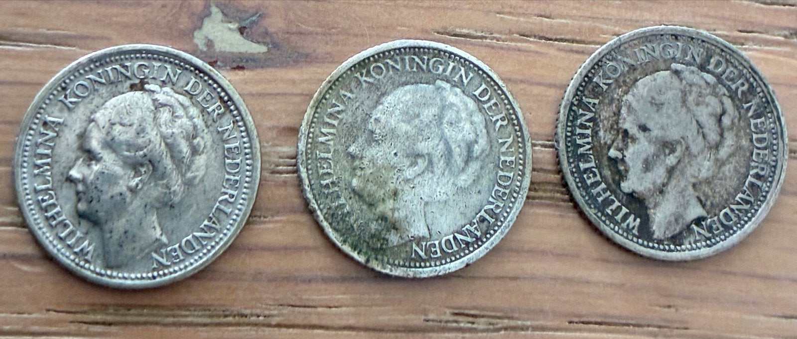 3 Zilveren dubbeltjes Koningin Wilhelmina (1938, 1941), Postzegels en Munten, Munten | Nederland, Ophalen, Setje, Zilver, 10 cent