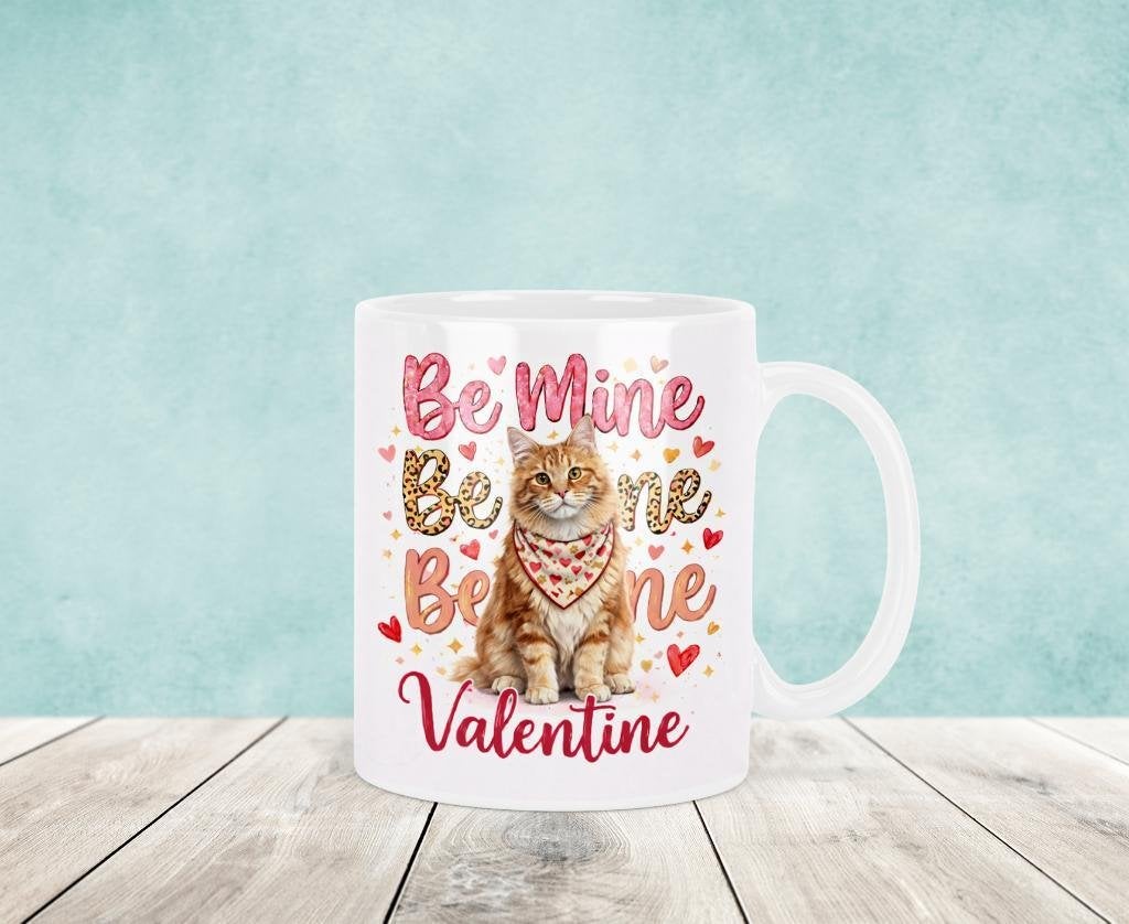 Be Mine Maine Coon Mok - Valentijnsdag, Verzenden, Keramiek, Nieuw, Overige stijlen