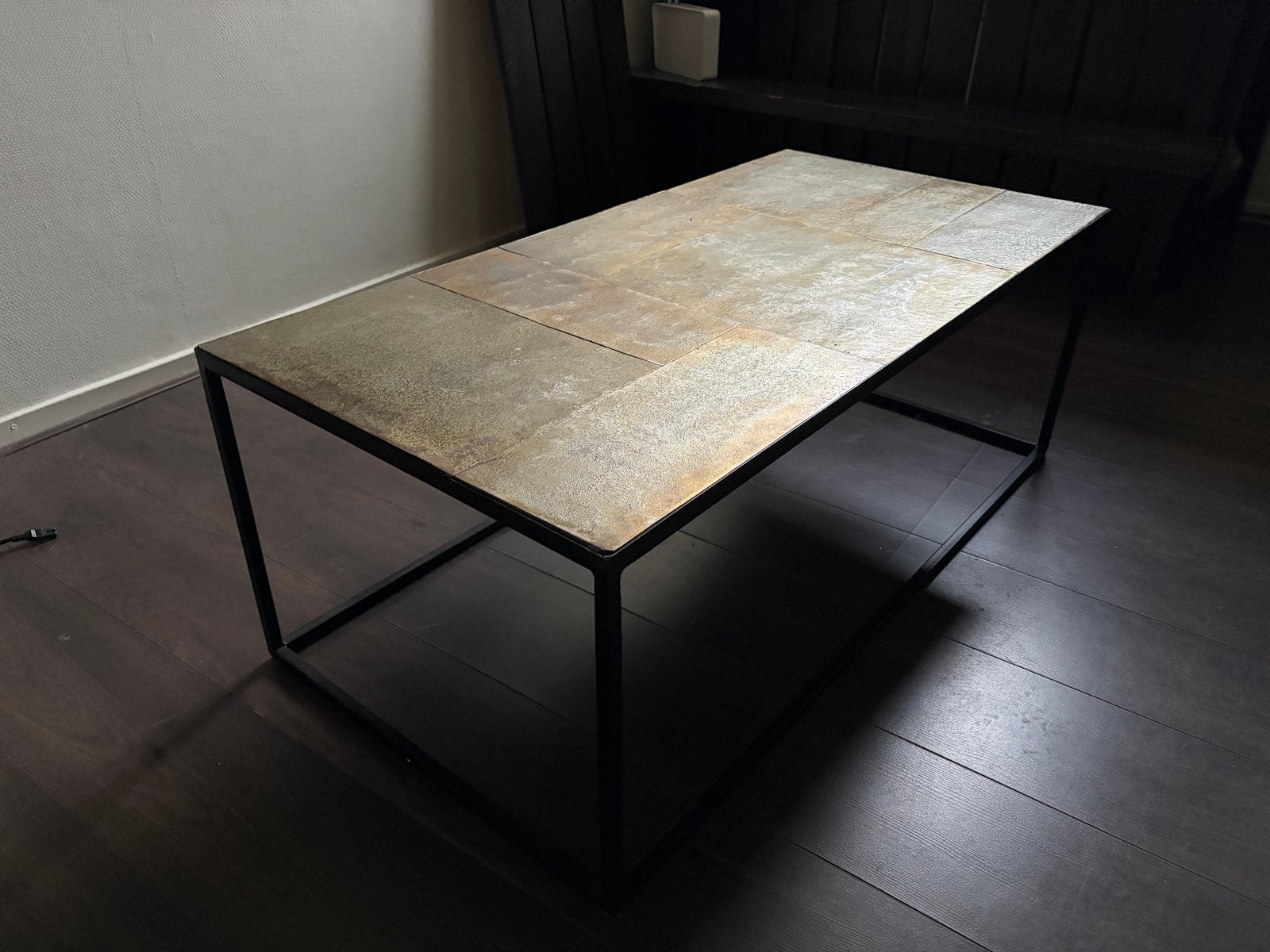 Salontafel Lee van Dutchbone - Koperkleurig Aluminium, Ophalen, Gebruikt, 100 tot 150 cm, 50 tot 100 cm