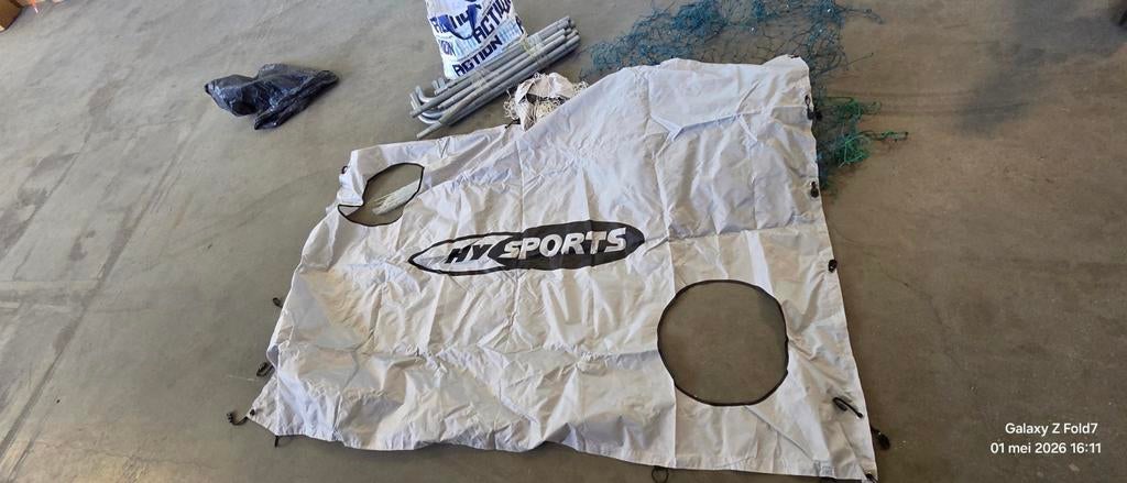 Voetbaldoel met net en frame - HY Sports, Maat XS of kleiner, Ophalen, Gebruikt, Overige typen