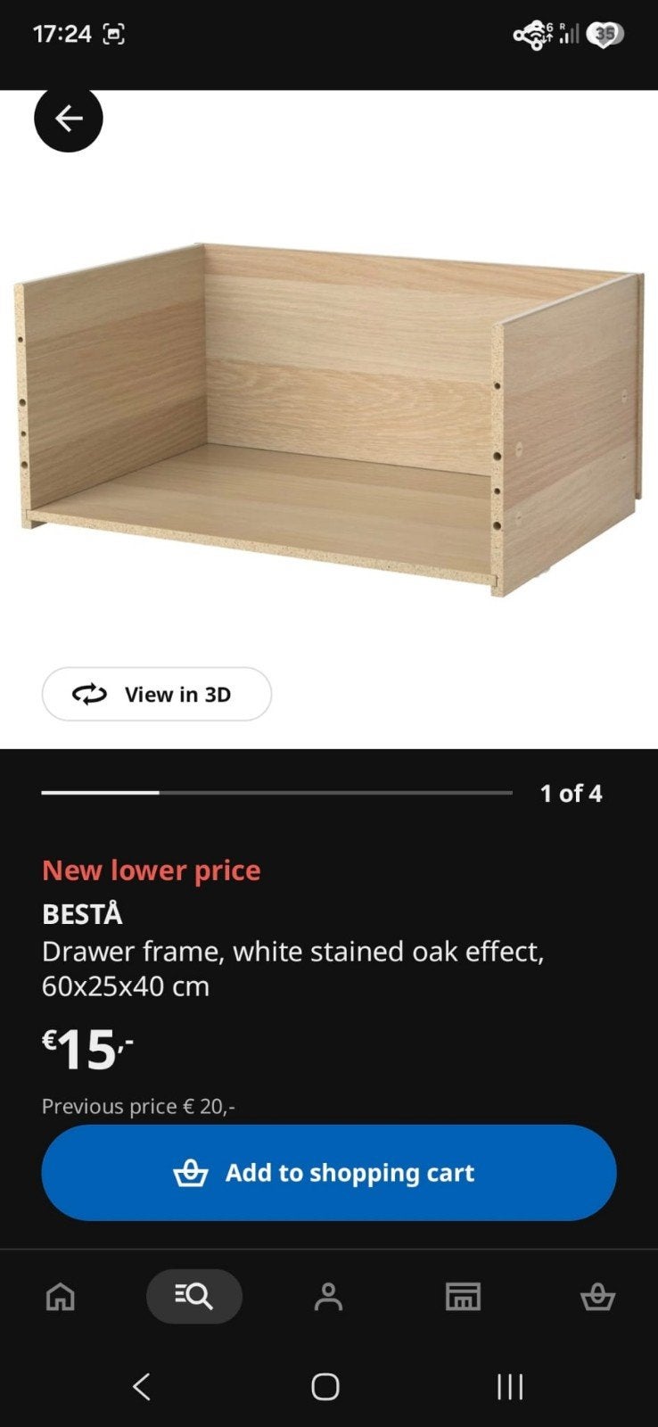 IKEA BESTÅ ladefeame met laderunners (excl. front), Ophalen of Verzenden
