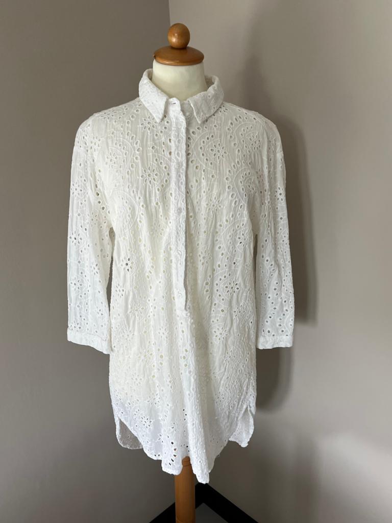 Tramontana broiderie blouse tuniek wit M, Ophalen of Verzenden, Zo goed als nieuw, Maat 38/40 (M), Wit
