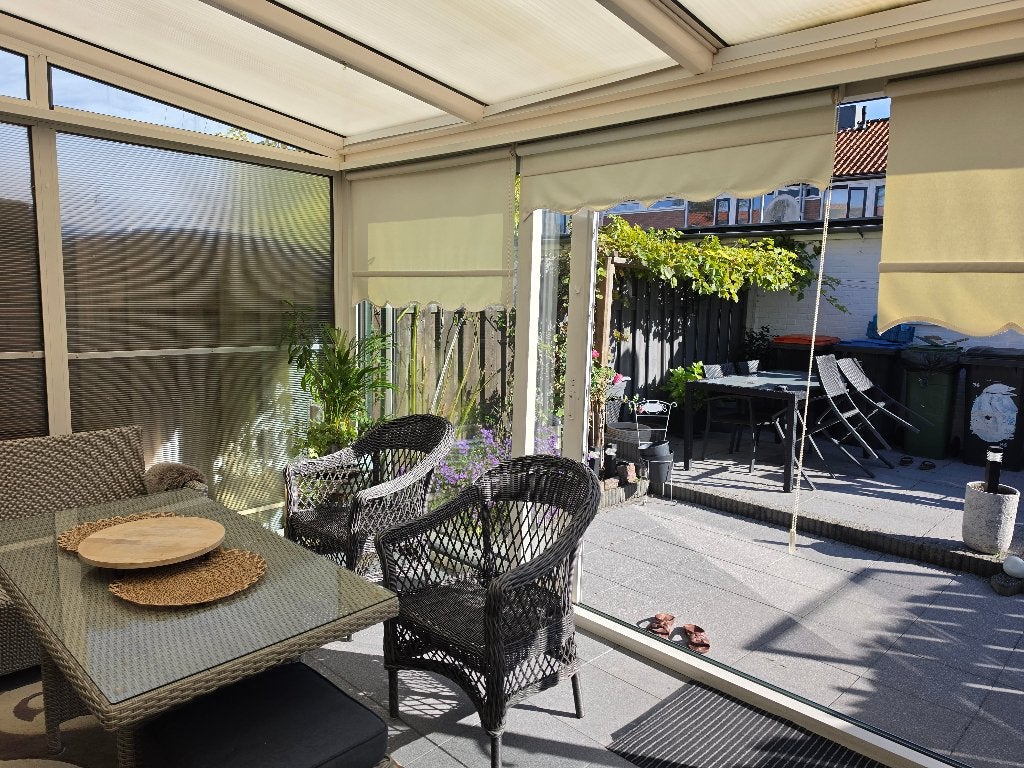 Serre met glazen schuifwanden en keukenblok 5.75 x3.10m, Tuin en Terras, Ophalen, Gebruikt, Veranda