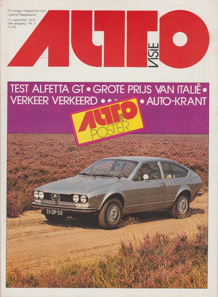 Alfa Romeo Alfetta GT ( Alfa GTV ) test in Autovisie 1974, Gelezen, Alfa Romeo, Ophalen of Verzenden, Autovisie