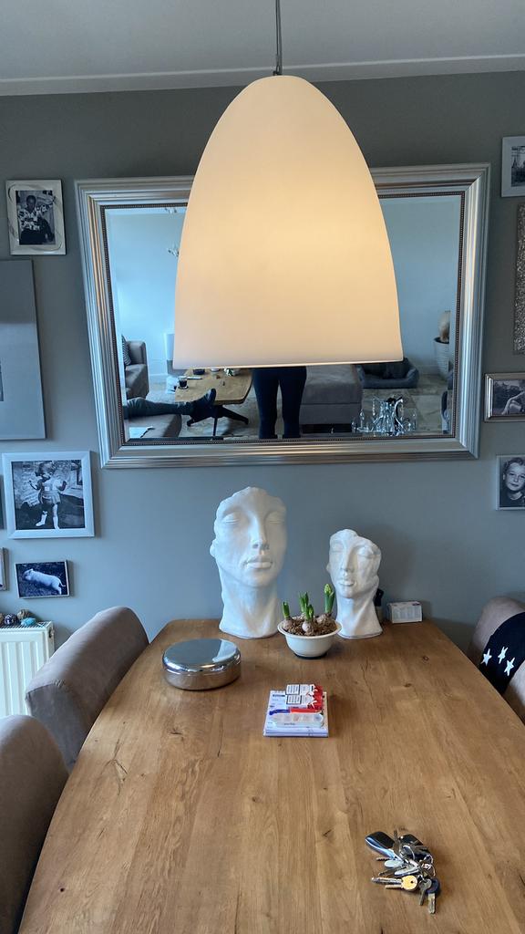 Design hanglamp Ø50 cm dimbaar wit, Huis en Inrichting, Lampen | Hanglampen, Ophalen of Verzenden, Zo goed als nieuw, Kunststof