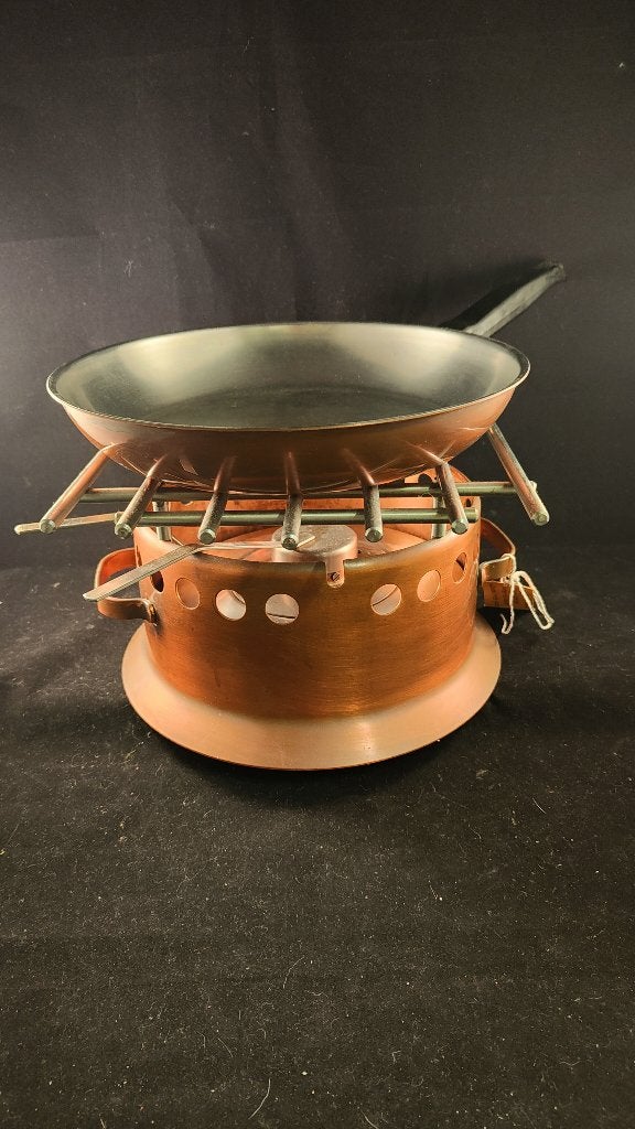 Vintage Koperen Flambeer Rechaud Set, Verzenden, Koper