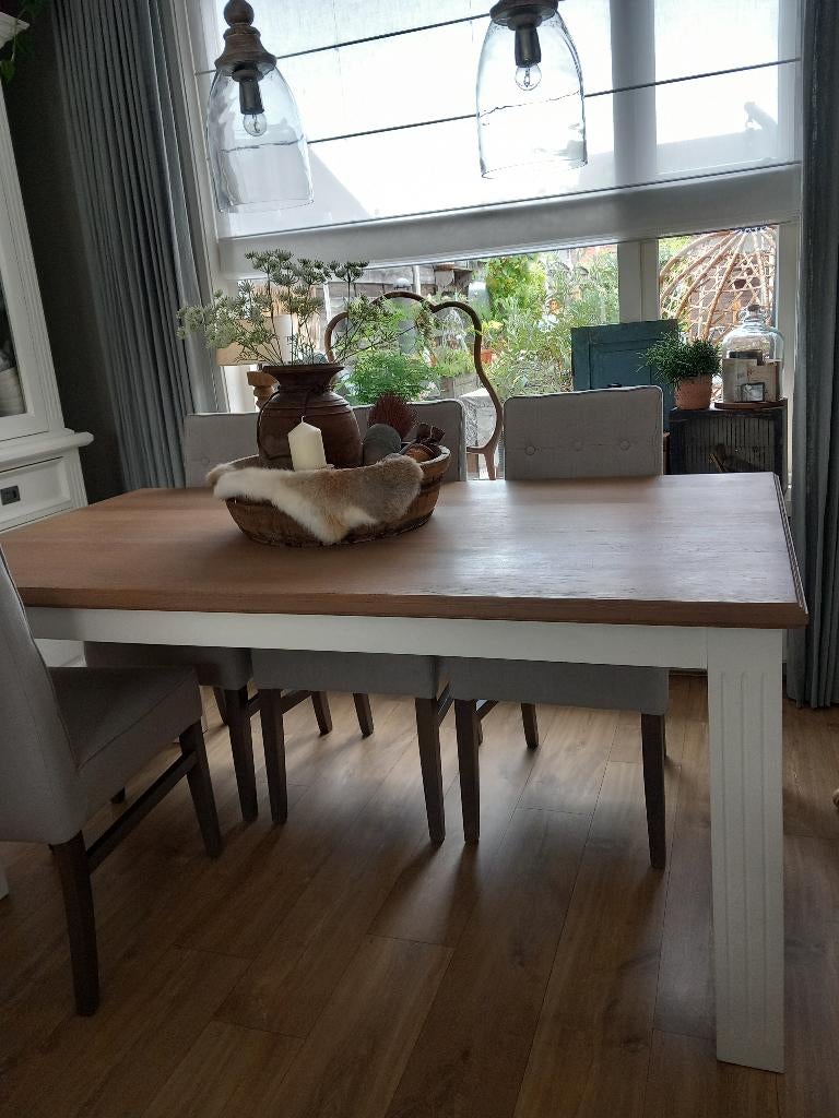 Eettafel, Huis en Inrichting, Tafels | Eettafels, Ophalen, 100 tot 150 cm, Eikenhout, 200 cm of meer
