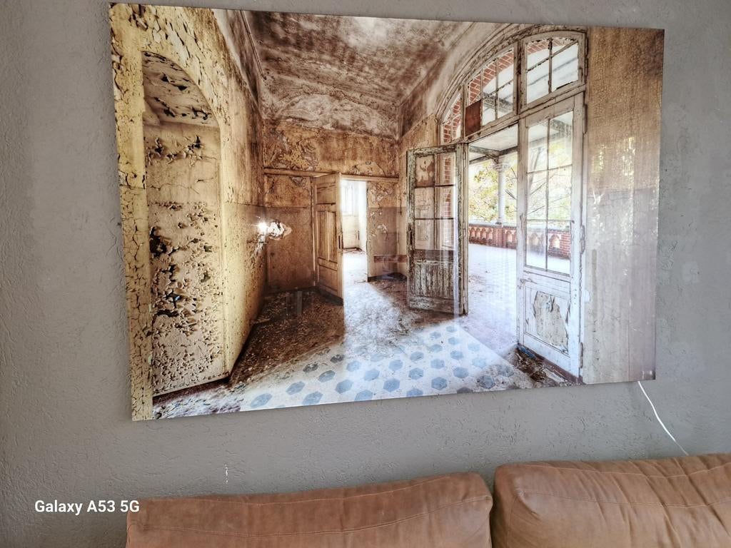 Glas schilderij, Huis en Inrichting, Woonaccessoires | Schilderijen, Tekeningen en Foto's, Ophalen, Gebruikt, 100 tot 125 cm, Foto of Poster