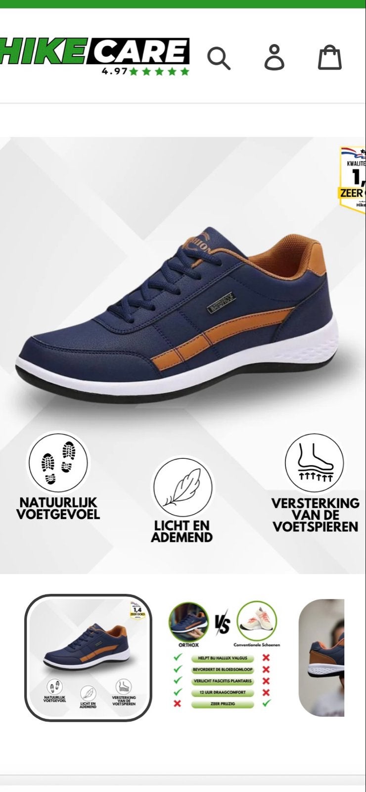 Nieuwe Orthopedische Sneakers - Nooit Gedragen!, Ophalen of Verzenden, Nieuw, Blauw, Sneakers of Gympen