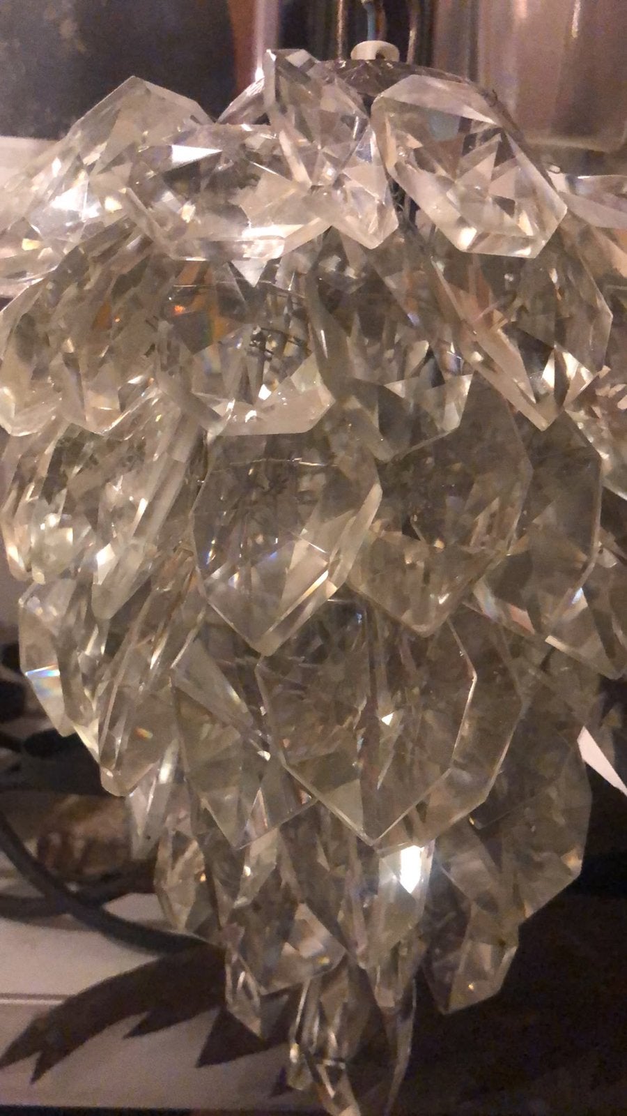 Vintage kristallen kroonluchter, E14 (klein), Ophalen of Verzenden, Glas, D