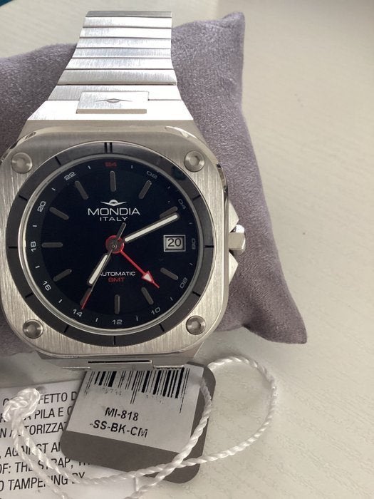 Mondia Madison Forma Automatic GMT MI-818-SS-BK-CM full set, Staal, Staal, Polshorloge, Zo goed als nieuw