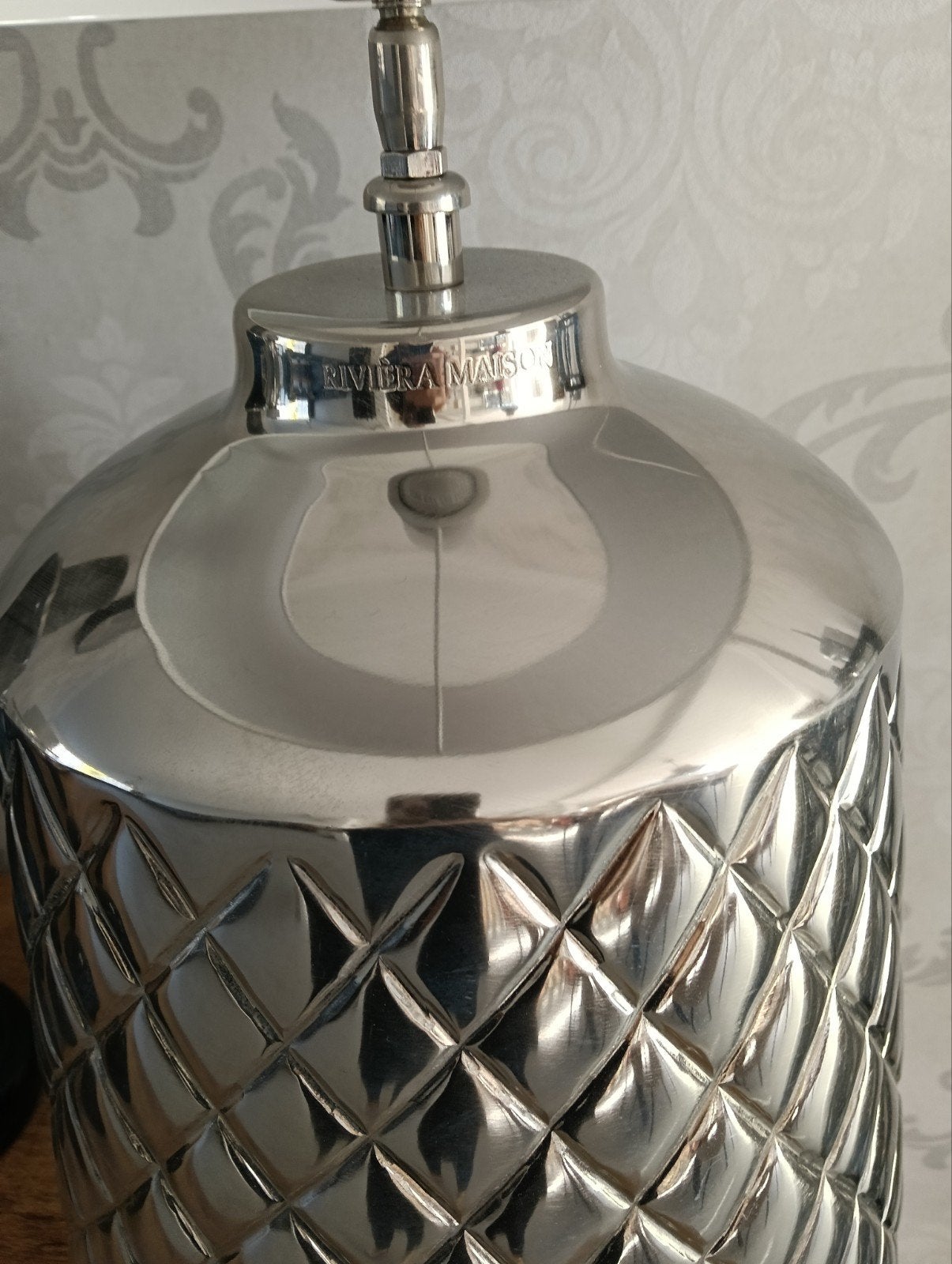 Riviera Maison tafellamp met grijze kap, Nieuw, Ophalen of Verzenden, Schemerlamp, Landelijk