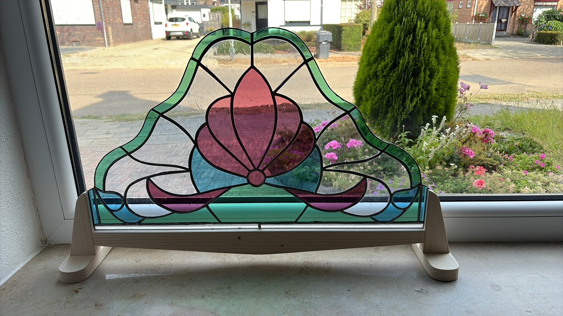 Glas in lood raamdecoratie, Doe-het-zelf en Verbouw, Ophalen, Zo goed als nieuw, Glas in lood, Minder dan 80 cm