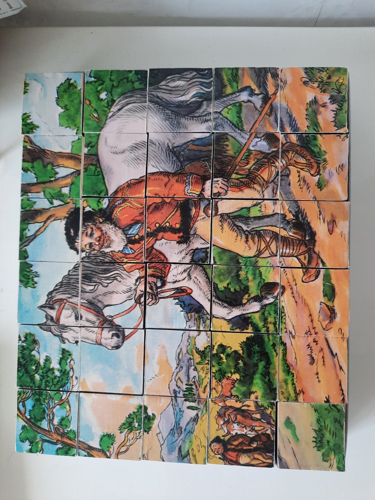 vintage houten blokpuzzel tsjechoslowakije 30 stuks MFK comp, Ophalen