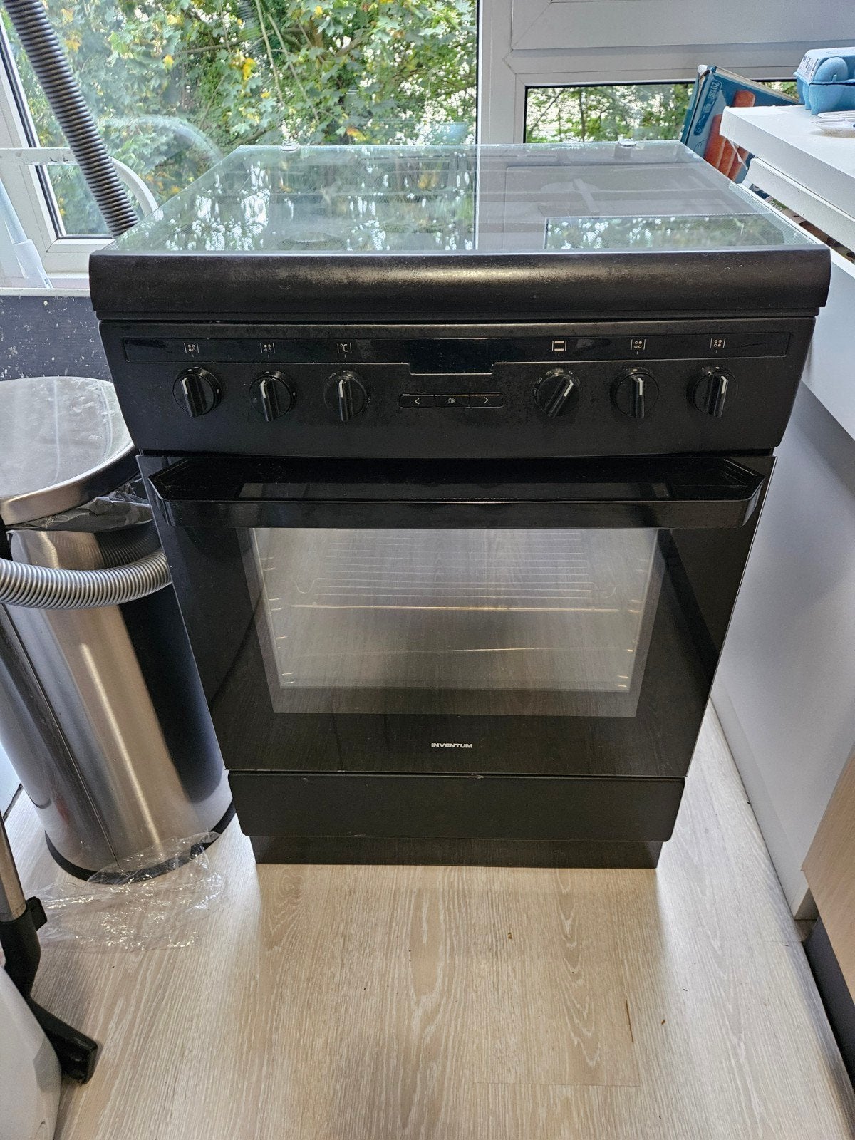 Inventum Vrijstaand Gasfornuis met Oven - Zwart, Witgoed en Apparatuur, Ophalen, Gebruikt, Grill, 4 kookzones