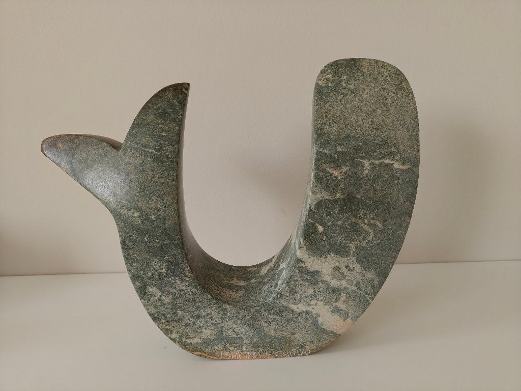 Afrikaans beeld - Shona, Steen/keramiek, 20 cm, Afrika, Groen