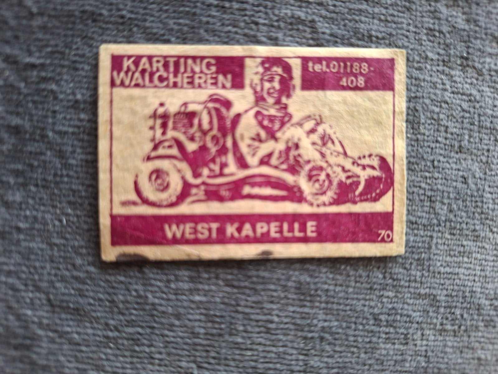 Luciferetiket West Kapelle Karting Walcheren, Verzenden, Gebruikt, Luciferdoosjes of -merken